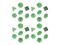 4 Set Dados Poliedros De Plástico Con Números Oro Claro Para Enseñanza Matemática Juegos De Mesa Verde