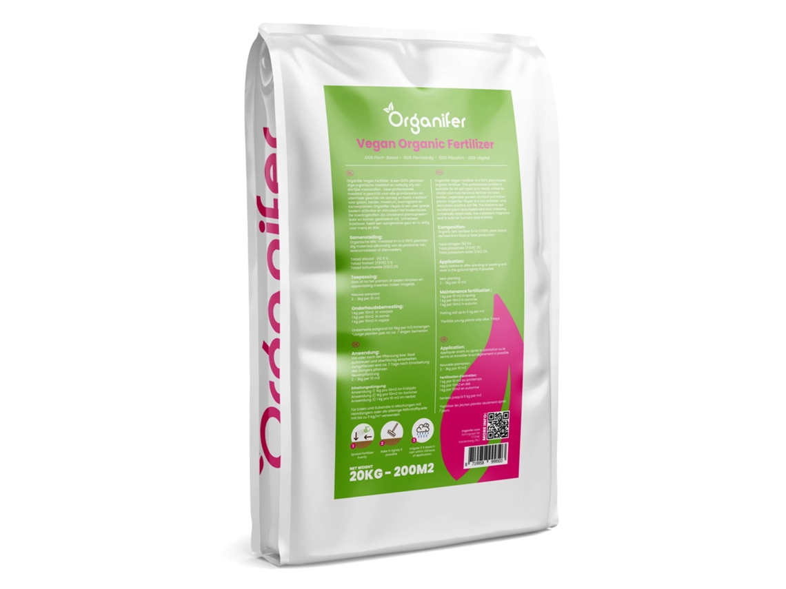 Fertilizante a Base de Plantas Veganas (20 kg - para 200 m2) - Organifer
