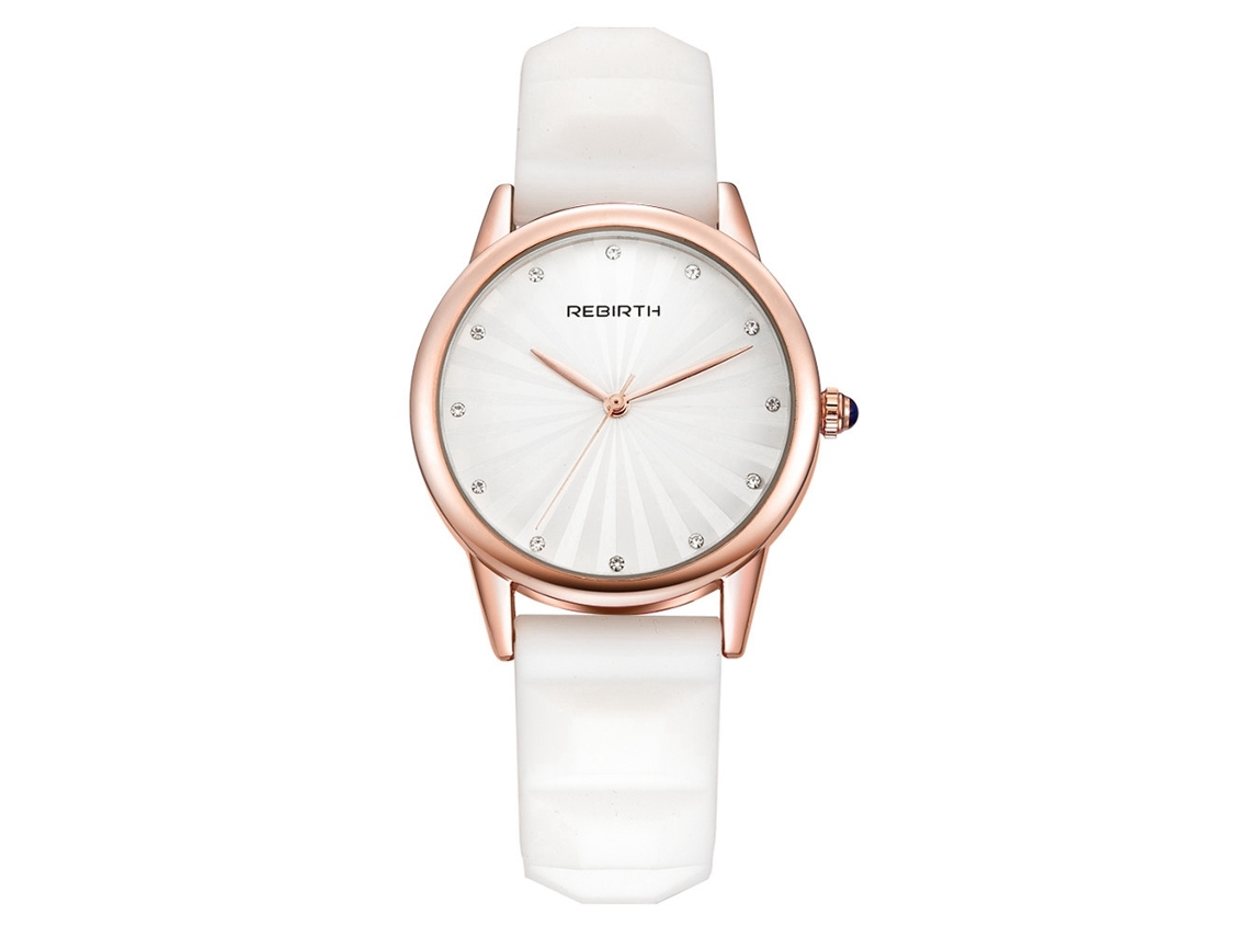 Reloj De Pulsera Para Mujer Con Diamantes De Imitación, Esfera Redonda, Cuarzo, Resistente Al Agua, Blanco.
