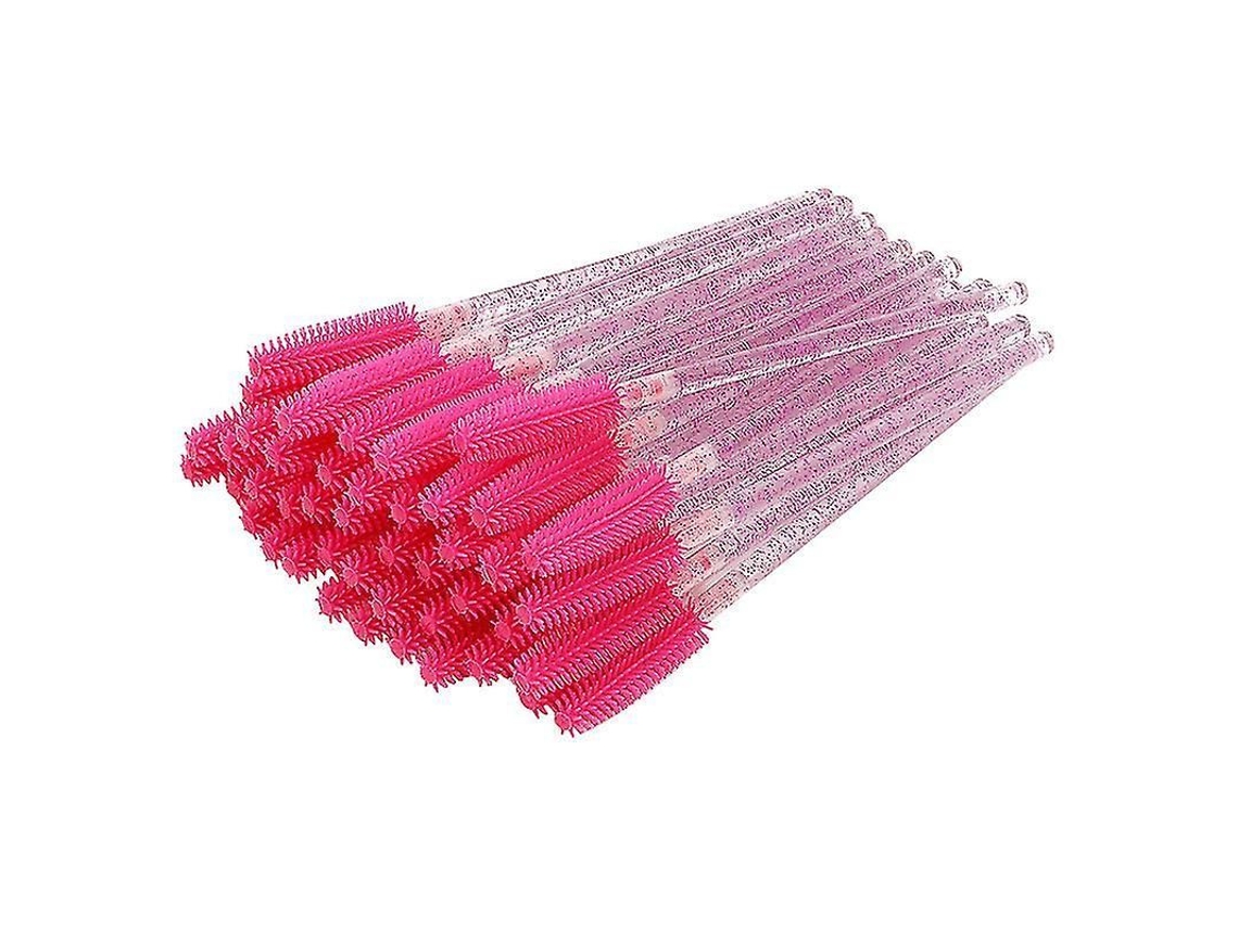 100 Pinceles De Rímel De Cristal Con Mangos Rojos Para Maquillaje De Pestañas.