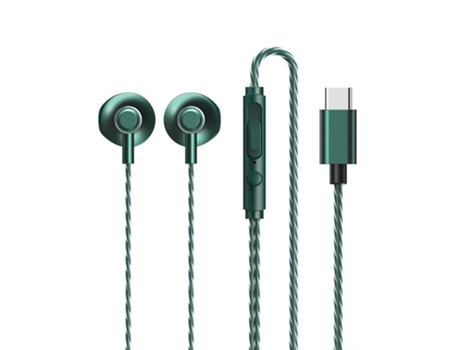 Auriculares Remax Usb Tipo C Rm-711 con cable verde