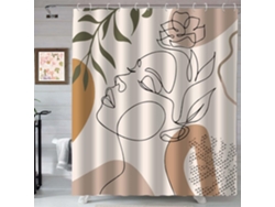 Cortina de ducha con estampado de mujer abstracta de arte moderno, 1 pieza, resistente al moho, impermeable, 180 x 180 cm Jortmrd
