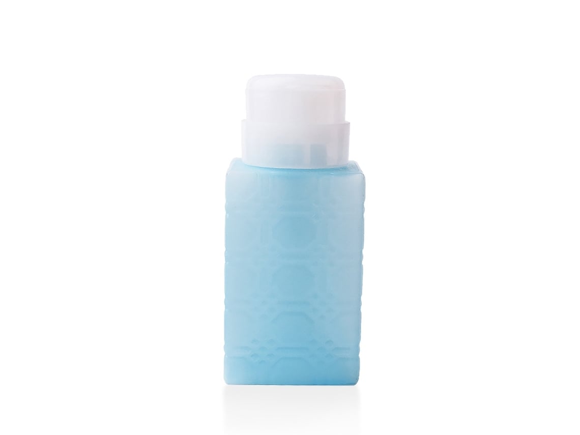 Garrafa Dispenser De Removedor De Esmalte De Unhas Com Bomba (azul Quadrada)