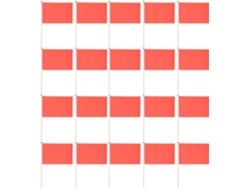 20 Mini Banderas Rojas En Palos De Poliéster 14x21 Cm Paquete De Piezas Para