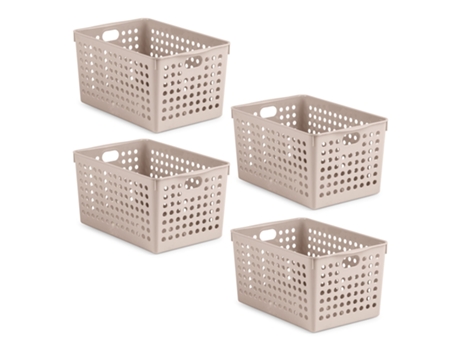 Pack 4 x Cestas PLASTIC FORTE Nº 2. Marrón