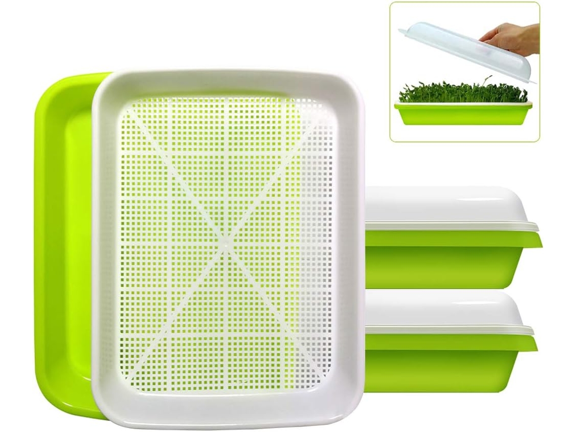 Estación de cultivo de plántulas saludables, kit de germinación versátil para frijoles, guisantes y más, con diseño sin tierra y fácil instalación.