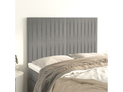 Cabecero de terciopelo de 4 piezas 72x5x78/88 cm gris claro