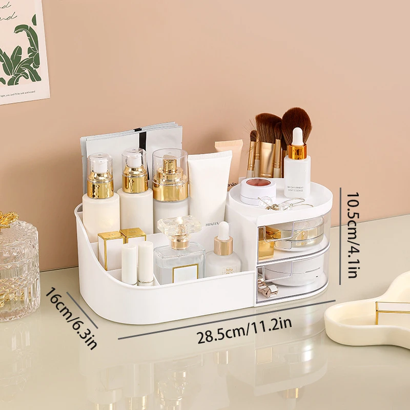 Caja organizadora de cosméticos con cajones, organizador de encimera para productos de cuidado de la piel. MDUG (blanco m)