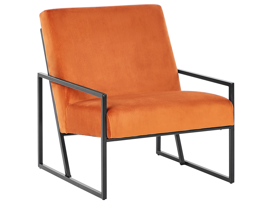 Sillón BELIANI Delary de Terciopelo Naranja 69x83x83