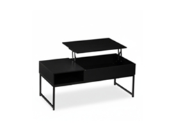 Mesa De Centro Relaxdays Dobrável, Hbt 45x110x50 Cm, Compartimento Lateral, Mesa Com Armazenamento, Madeira E Metal.