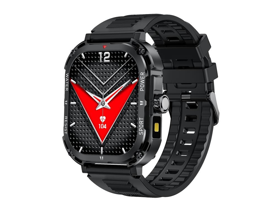 (black + Black Silicón)2.1 "bluetooth Llamada Reloj Inteligente Con Soporte De Oxígeno De Sangre/frecuencia Cardíaca