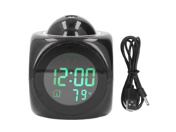 Reloj Despertador Proyección Lcd Digital Con Luz De Fondo Y Voz En Inglés, Cable Usb Para Niños