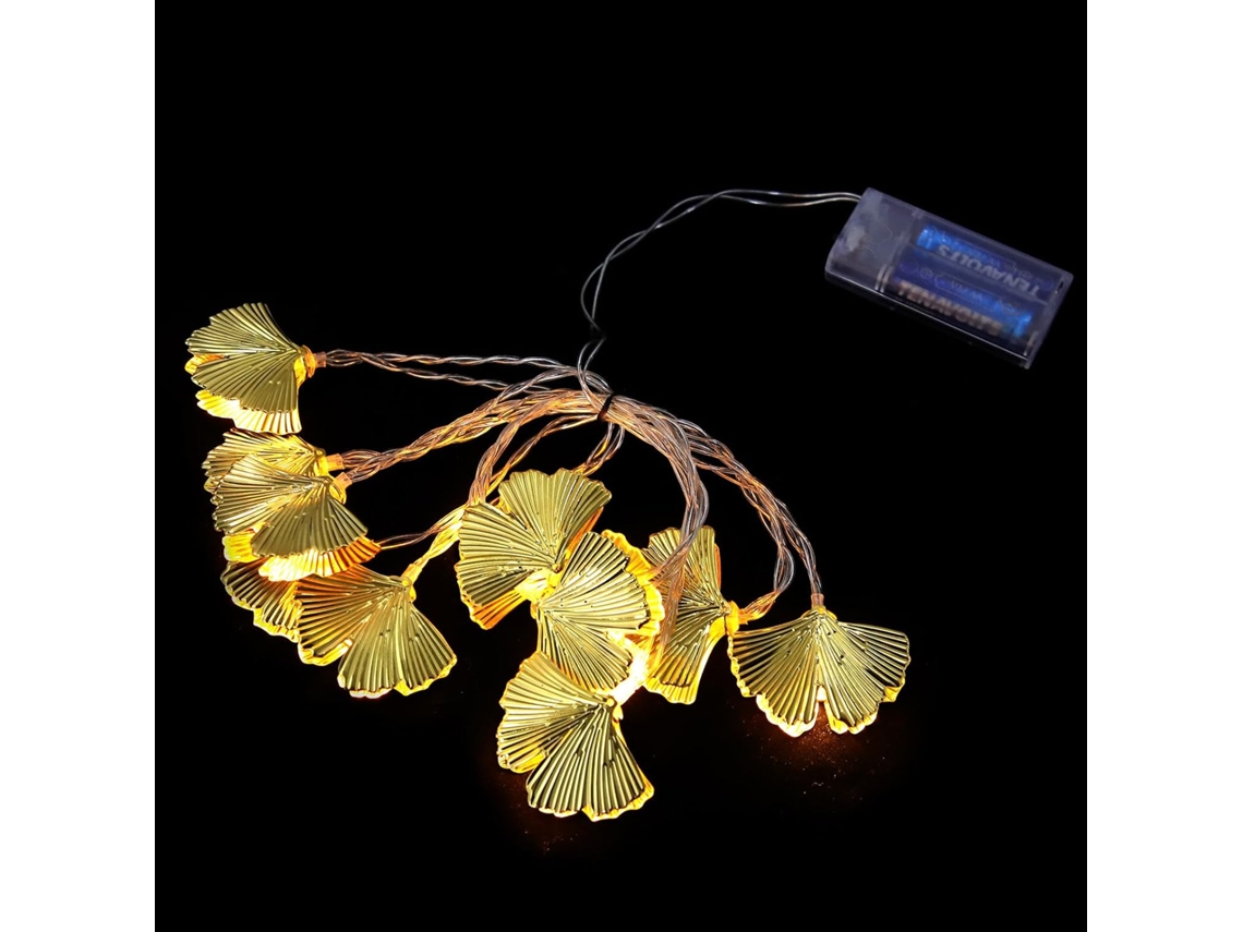 Decoración Colgante Led Dorada Luminosa Para Fiestas Y Ambiente Cálido En Interiores.