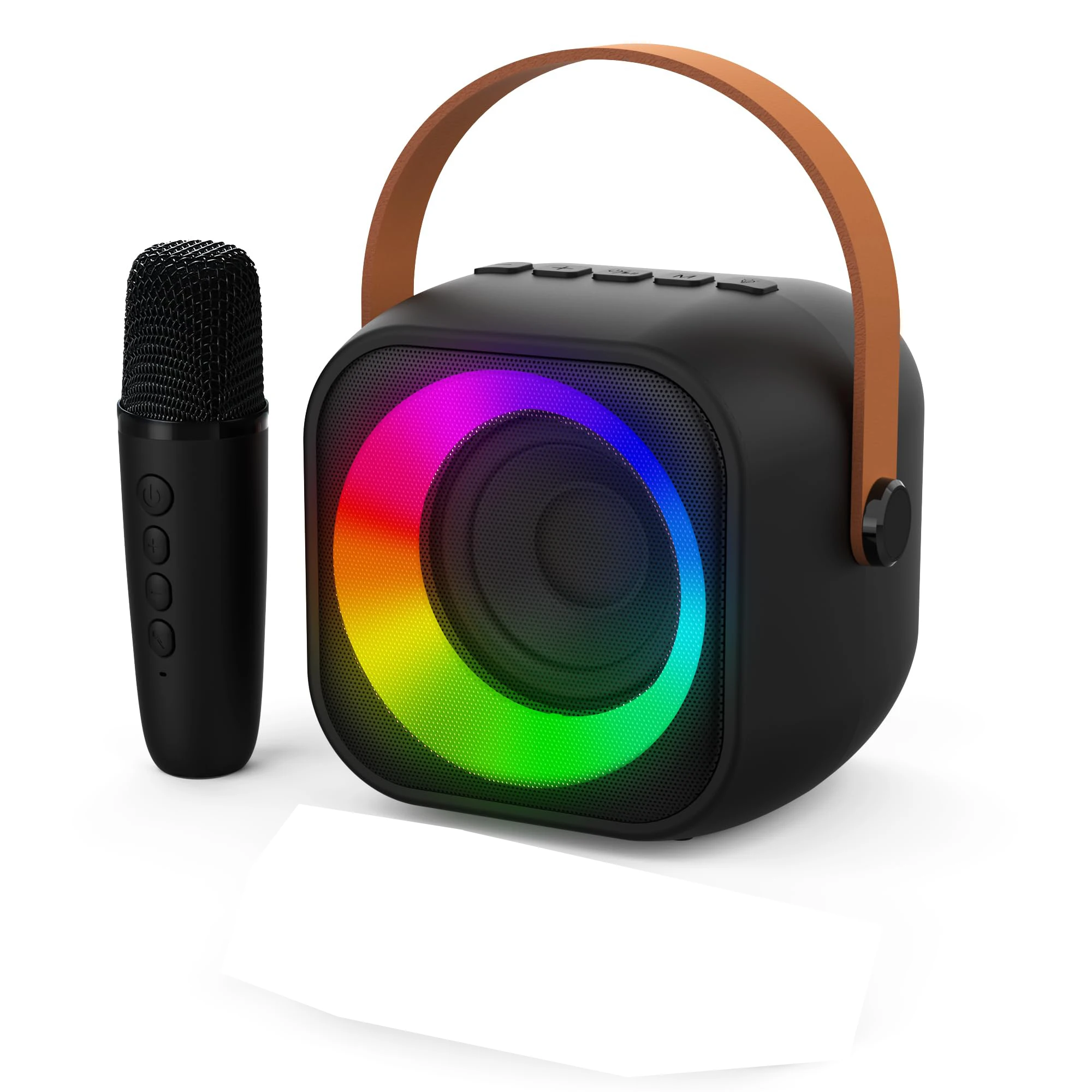 (negro, 1 Micrófono) Máquina De Karaoke Portátil, Adecuada Para Niños Cantando, Reuniones Familiares Y Otras Ocasiones Un Gran Regalo.