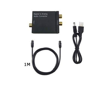 Adaptador Audio estéreo digital óptico SPDIF Toslink Señal coaxial a convertidor analógico DAC Jack 2 * Adaptador decodificador de amplificador RCA...