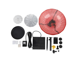 Fuente Solar Para Bebedero De Pájaros, Burbujeador Colgante, Plástico Resistente, Para Jardín Exterior, Rojo.