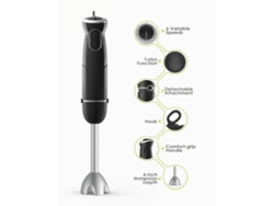Batidora De Mano 3 En 1 De 500 W Con 6 Velocidades, Varillas De Acero Inoxidable Y Espumador De Leche.