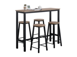 Conjunto de Comedor SOBUY (Marrón y Negro - MDF y Metal - 120x40x100cm)