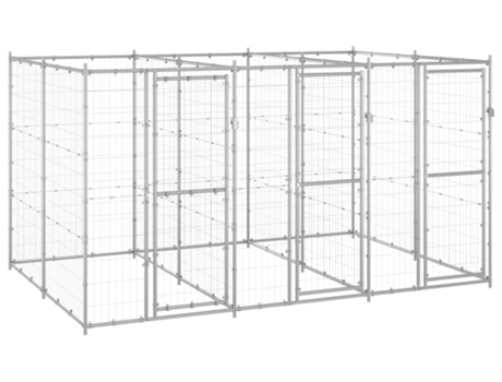 vidaXL Perrera de exterior de acero galvanizado 7,26 m²
