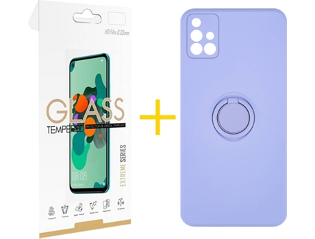 Carcasa + Protector de Pantalla para Samsung Galaxy A71 SKYHE Morado Lila