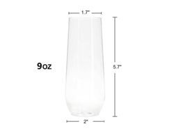Copas de champán de plástico desechables YUNZII de 270 ml