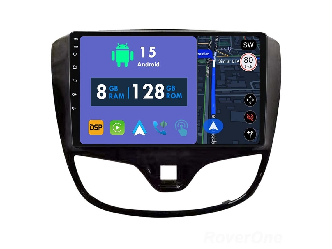 Coche Radio Android Auto Autoradio 8GB RAM 128G ROM CarPlay Navegación GPS Pantalla Táctil RoverOne para Opel Karl VinFast Fadil 2017 - 2020 
