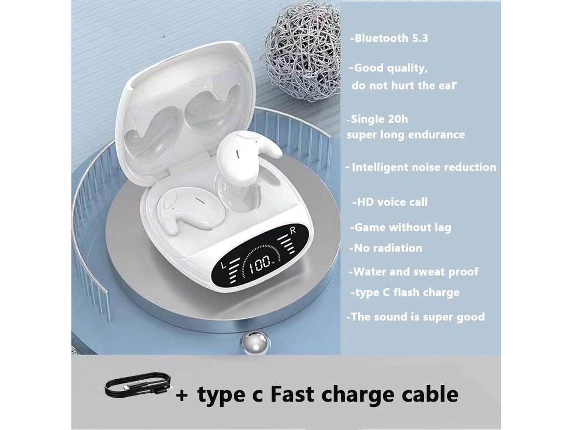 Auriculares De Conducción Ósea Gusshious True Wireless Bluetooth Blanco