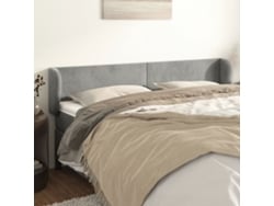 Cabecero De Terciopelo Gris Claro 163x23x78/88 Cm