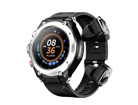 Smartwatch CHRONUS con Auriculares Bluetooth Pantalla táctil de 1,28 '' Rastreador de Fitness (Negro)