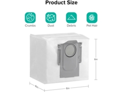 Bolsa desechable para polvo Roborock – Compatible con aspiradoras robot S8/S7 Maxv/Q