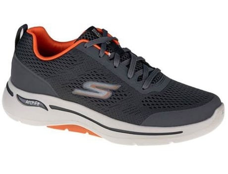 Zapatillas Deportivas SKECHERS Go Walk Arch Fit (Grafito, Naranja - Material Sintético- 40)
