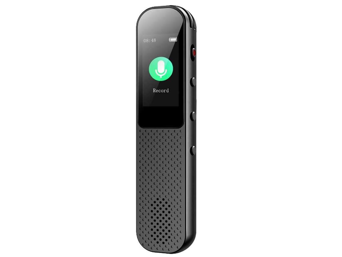 Grabadora de voz digital, dictáfono con reproductor MP3 y micrófonos HD, 512k/1536k/3072k, para grabación profesional Yizhood (negro)