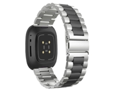 Correa Acero para Fitbit by Google Versa Lite Negro y Prata