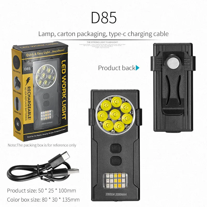 Mini Linterna Led Edc Con Llavero - Recargable - Emergencia Exterior - Con Clip Magnético