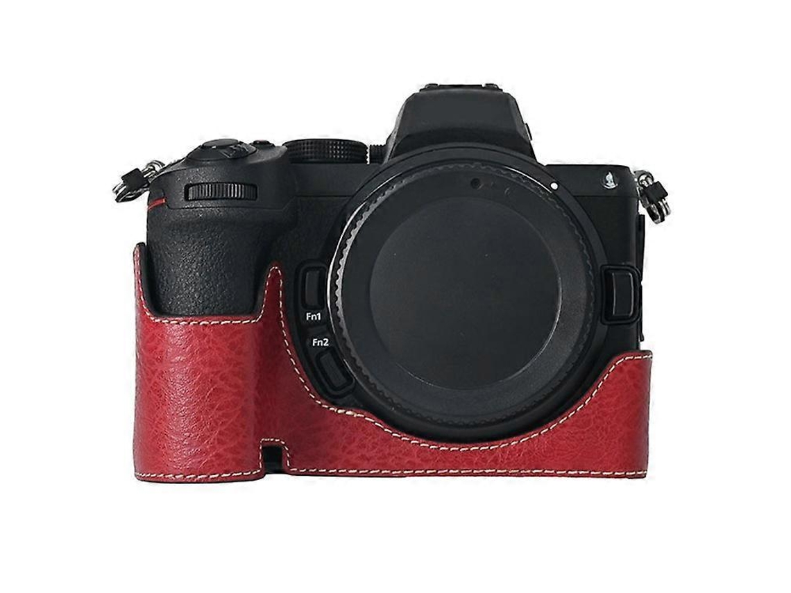 Funda protectora de piel sintética con textura de lichi y gran abertura compatible con Nikon Z 5 / Z 6 II / Z 7 II