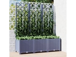 Maceta/Jardinera de Jardín con Enrejado 120X40X136 Cm PP Gris Oscuro