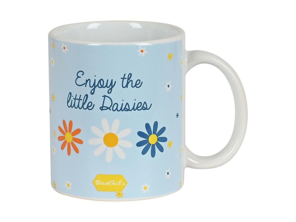 Taza Mug Blackfit8 Daisies Cerámica Azul Claro (350 Ml)