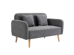 Sofá 2 Sitzer Sofá Com 2 Wurfkissen, Kleine Loveseat Mit Samtopik Modern Polstersofa Für Wohnzimmer, Schlafzimmer, Kleinen Raum, Grau 130 X 70 X 80 Cm