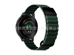Correa de piel auténtica con cierre magnético inverso para Samsung Galaxy Watch 4, verde cedro, 18 mm, Yunzii (con 2 pasadores de repuesto)