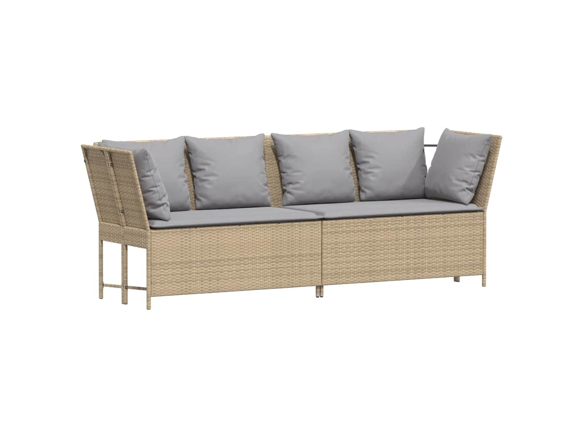 Maison Exclusive - Sofá De Jardín Con Cojines Ratán Sintético Beige