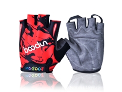 (rojo L) Guantes De Fitness Con Botones Para Padres E Hijos, Unisex, Guantes De Medio Dedo Antideslizantes Para Niños