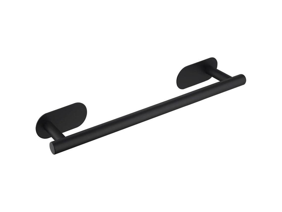 Toallero De Pared Autoadhesivo Negro De 40 Cm, Acero Inoxidable 304 Con Revestimiento Termomate.