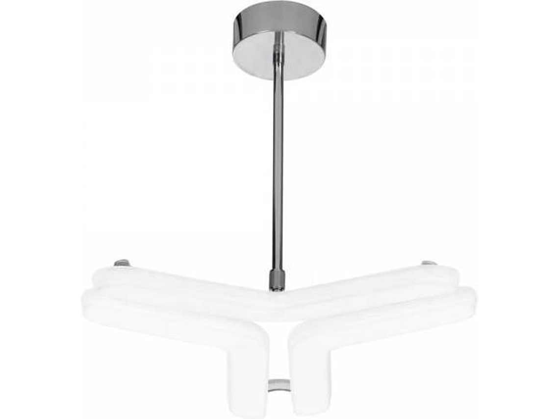Lámpara de Techo CRISTALRECORD Boomerang (Plateado - LED - 45 W - PVC - 10.5x50 cm)