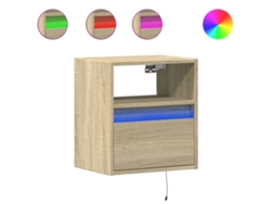 Maison Exclusive - Muebles De Tv De Pared Luces Led 2 Uds Roble Sonoma 41x31x45 Cm