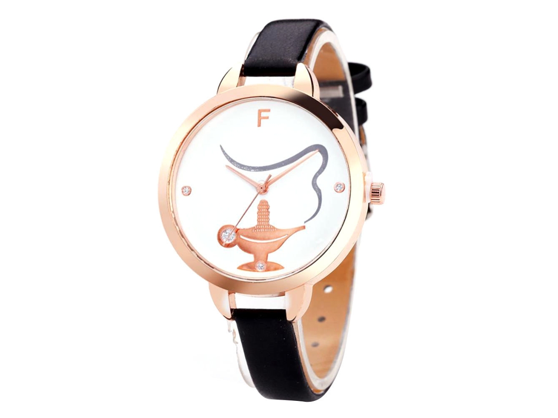 Relógio De Couro Casual Estiloso Simples Fanteeda Fd149 Quartz Feminino Vermelho