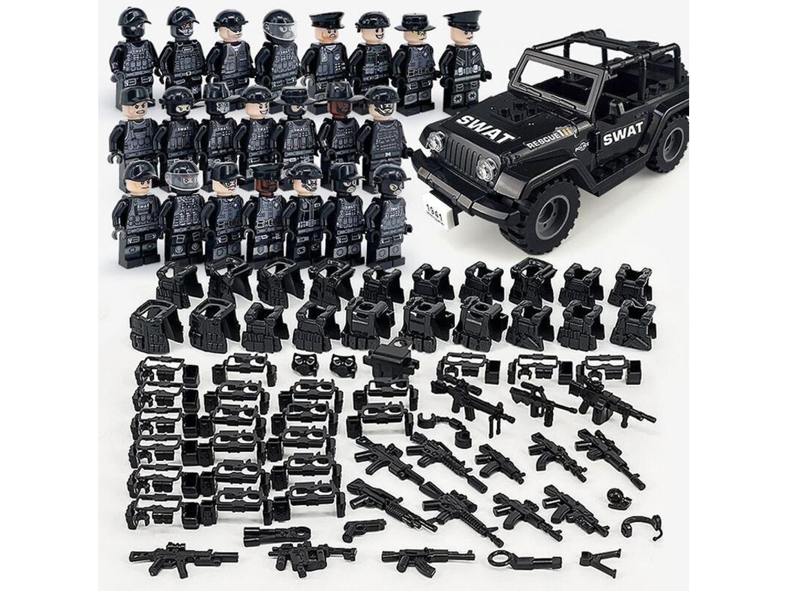 Set De Construcción De Vehículos Todoterreno De La Serie Militar Jbg Con Minifiguras Para Niños.
