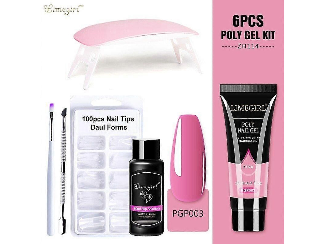 Kit de uñas de gel de poliéster con lámpara UV de 6 W, herramientas de manicura rápida GOKOCO