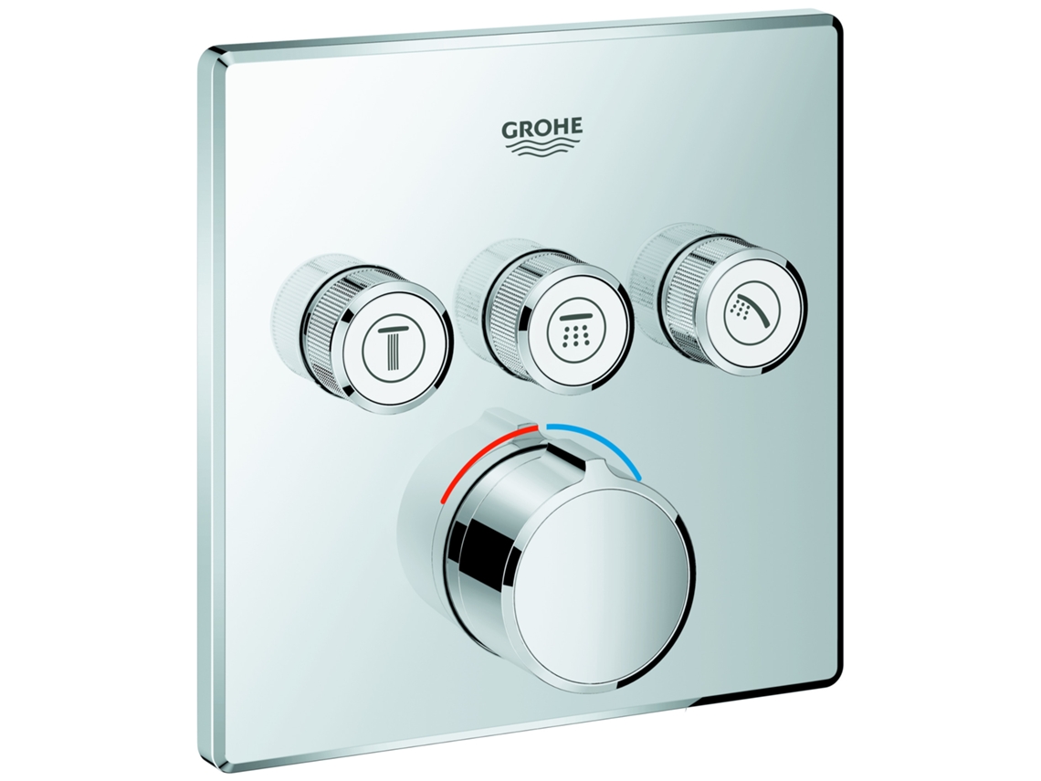 Grohe SmartControl Unterputzmischer, drei Absperrventile, eckige Rosette,