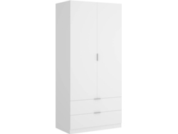 Armario 2 Puertas y 2 Cajones DKIT Essen (Blanco - 184x81x52 cm)