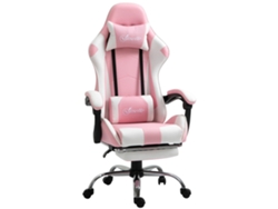 Silla gaming, diseño ergonómico, características ajustables, color rosa.